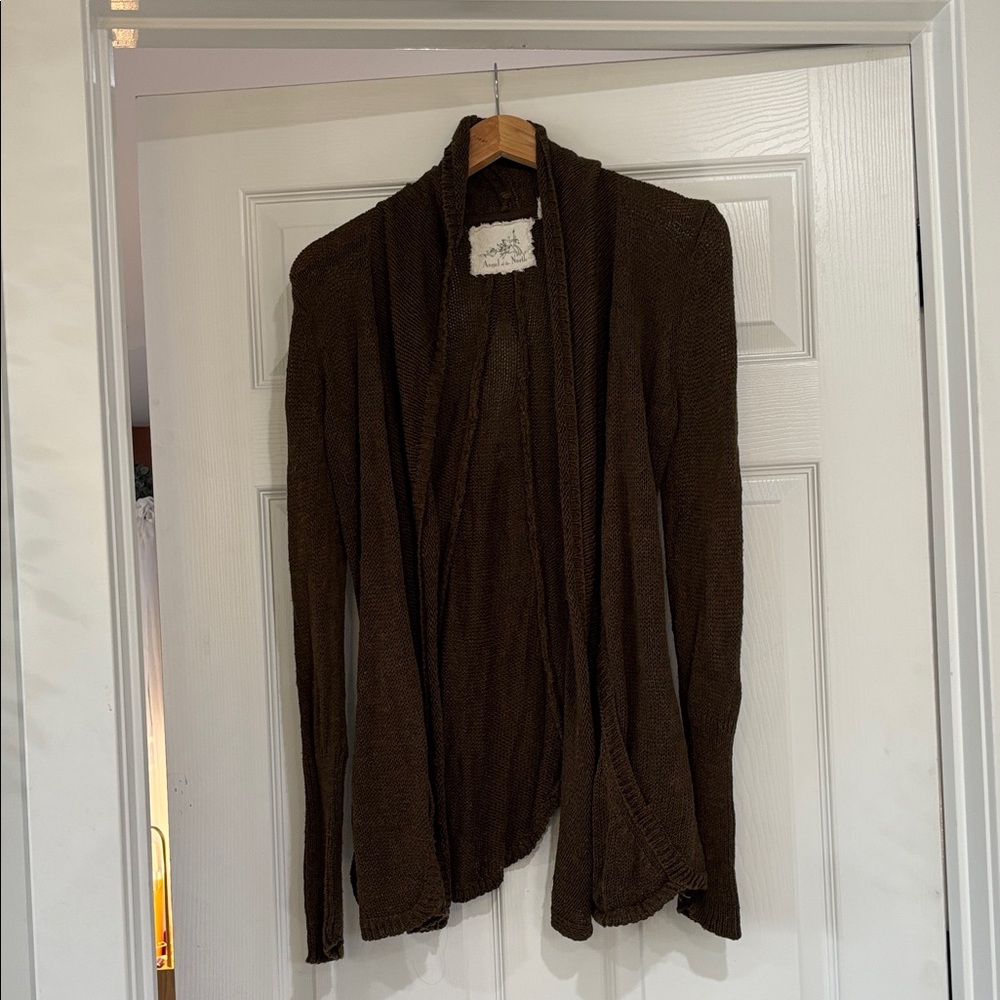 Anthropologie Angel of the North Women's Cardigan-Brownish-Green